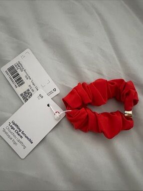lululemon athletica Red Scrunchie with Gold Logo Accent